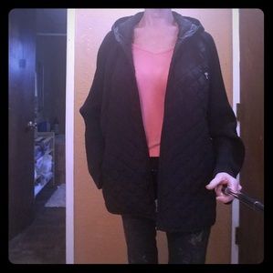 Denim & Co. Black Puffy Hooded Jacket